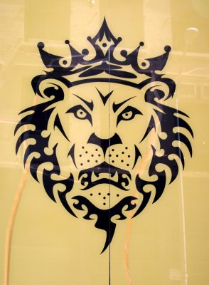 Window Poster of a Crowned Lion