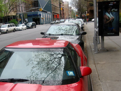 Car Windshield Reflections - East View near Mercer Street