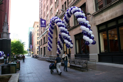 NYU Graduation Balloon Adornment
