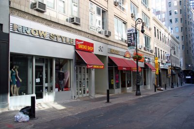 Shops below Fulton Street