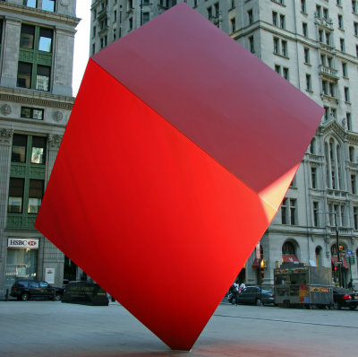 Red Cube Sculpture