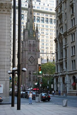 Trinity Church on Broadway from Liberty Street