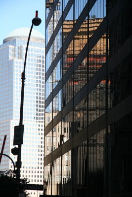 2 World Financial Center & Deutches Bank Demolition at Ground Zero Reflection