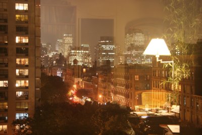 Downtown Manhattan & Living Room Reflection