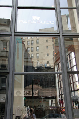 Parasuco Clothiers with Window Reflections at LaFayette Street