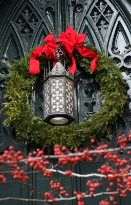 Presbyterian Church - Hawthorne Tree Berries & Christmas Wreath