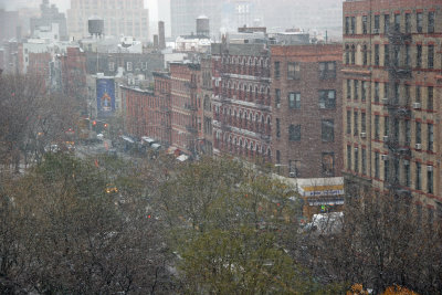 Snow Flurries in Downtown Manhattan