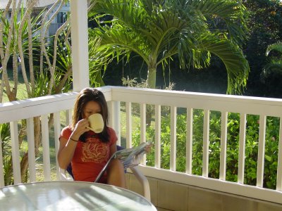 Wendy on the lanai