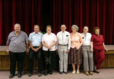 From Left: Ralph - age 72, Val age - 74, Edith - age 76, Dale - age 85, Ora Lee - age 81, Cloard - age 91, Margaret - age 78