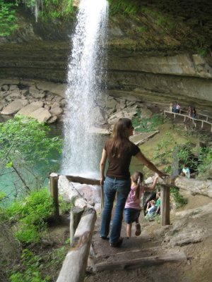 Brooke and Aurielle Head Towards Falls.JPG