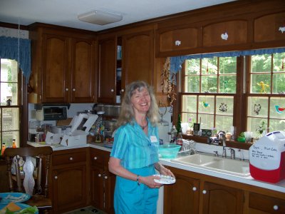 Julie in her kitchen
