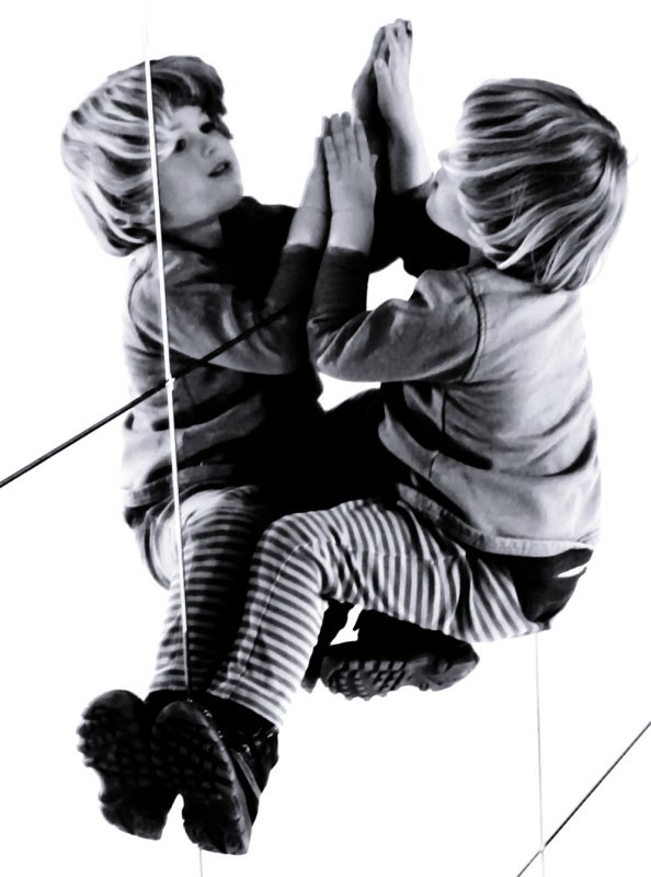 climbing at the mirror wall