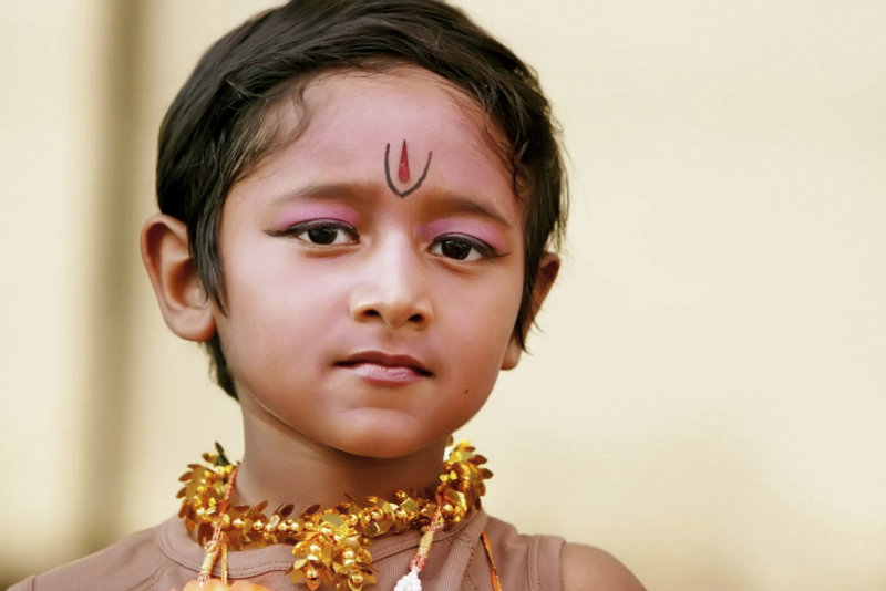 little boy from a tamil dance group