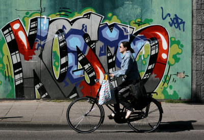 biker and graffiti