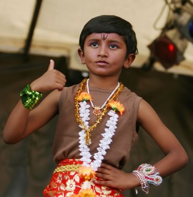 Little boy from a tamil dance group (Sri Lanka)