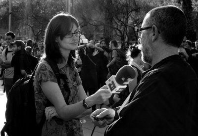Interview with a participant of a political demo at the university