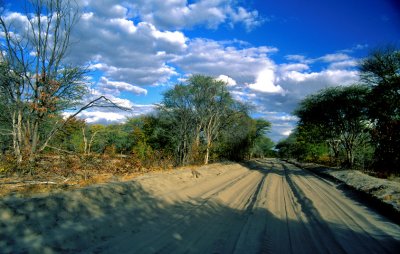 The road to Nxai Pan, Botswana