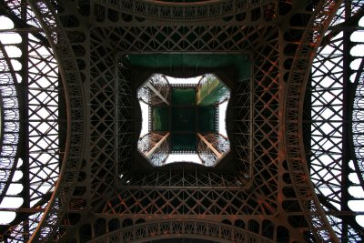 The underbelly of the Eiffel Tower