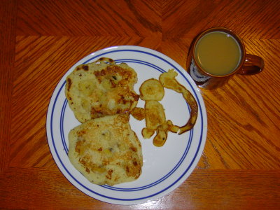 Makin' (monkey shaped!) Banana Pancakes for Crystal (and chai)