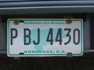 Honduran License Plate