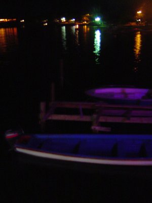 Glowing boats and lights from half moon bay