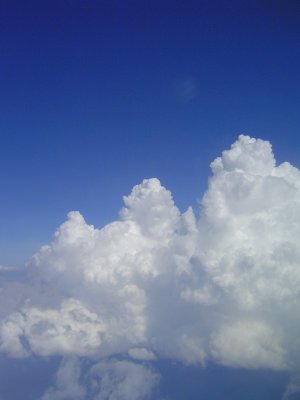 It was so cool flying through these huge fluffy cottonball cumulus clouds