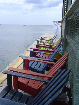 Fun chairs overlooking the ocean