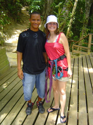 Crystal and one of the canopy tour guides