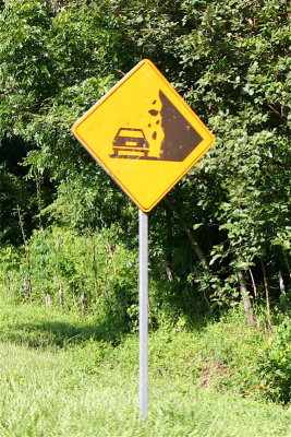 These signs are no joke, we saw a few good sized boulders in the road