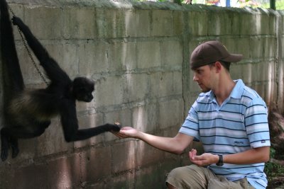 Listen monkey, you try anything crazy and you'll regret it!