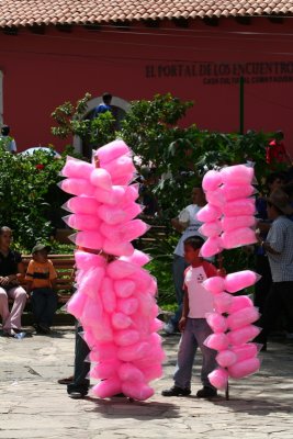 Pink pillars of cotton candy