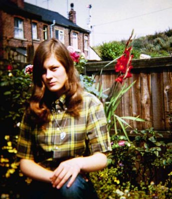 Margaret in back garden