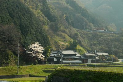 Japan countryside from train