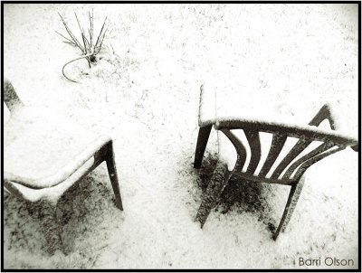 Plastic Lawnchairs in the Snow