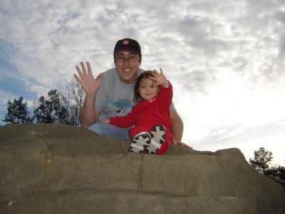 Rock climbing with daddy