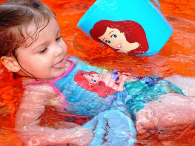 Hangin in the pool with the Little Mermaid