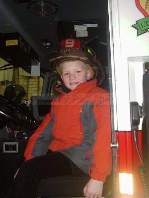 Patrick at the Ghostbuster's Firehouse FDNY 8 Truck in Tribeca