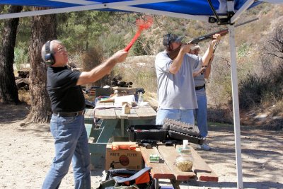 Al throwing Clay Pigeon