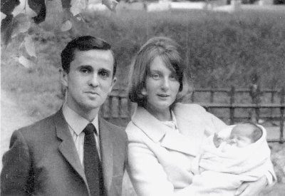 Hazel and I - our goddaughter's christening Ellisfield, Hampshire 1965