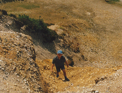 Climbing below Hardy's Monument Dorset 1992