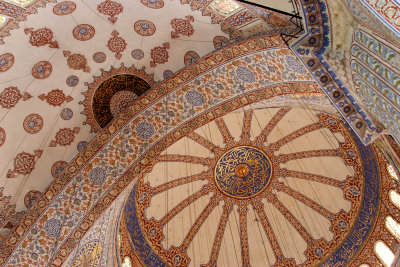 The ceiling of the Blue Mosque
