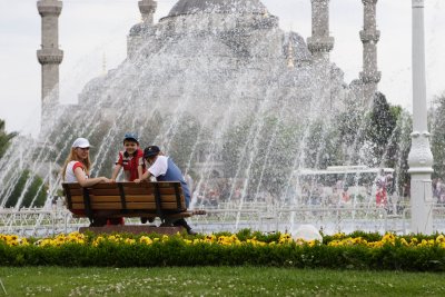 Spectators to the Blue Mosque