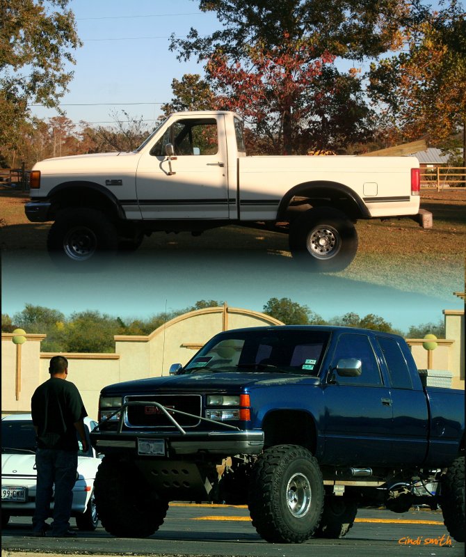 THE TRUCKS YOU OWN TAKE A LADDER TO GET INTO.
