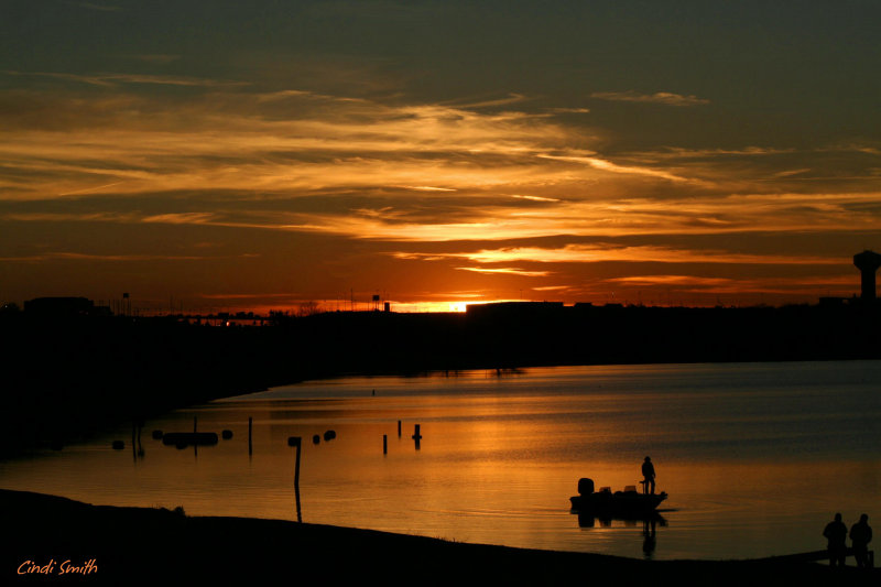 FISHING AT SUNSET