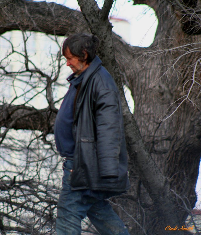 HOMELESS MAN IN THE PARK