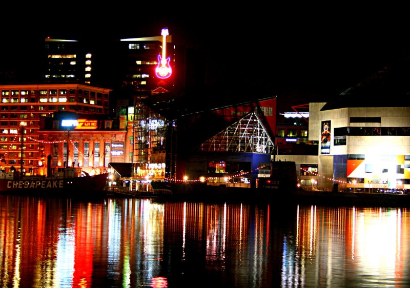 NIGHT REFLECTIONS AT INNER HARBOR