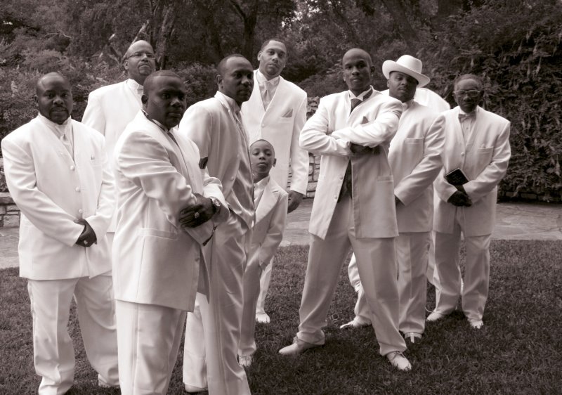 ALL THE GUYS IN THE WEDDING BUT THERE IS ONLY ONE GROOM!