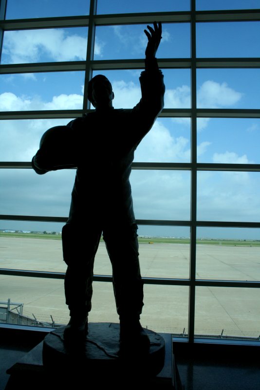 STATUE OF RICK HUSBAND IN THE RICK HUSBAND AIRPORT