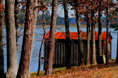 OLD SHED ON THE LAKE