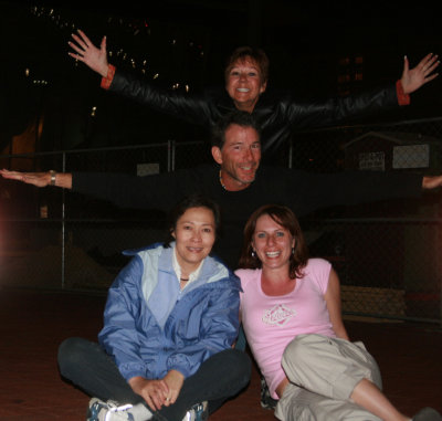 DAN AND HIS ANGELS -  ME ON TOP, DAN CHUSID, WEI O'CONNELL AND JEN NICHOLSON